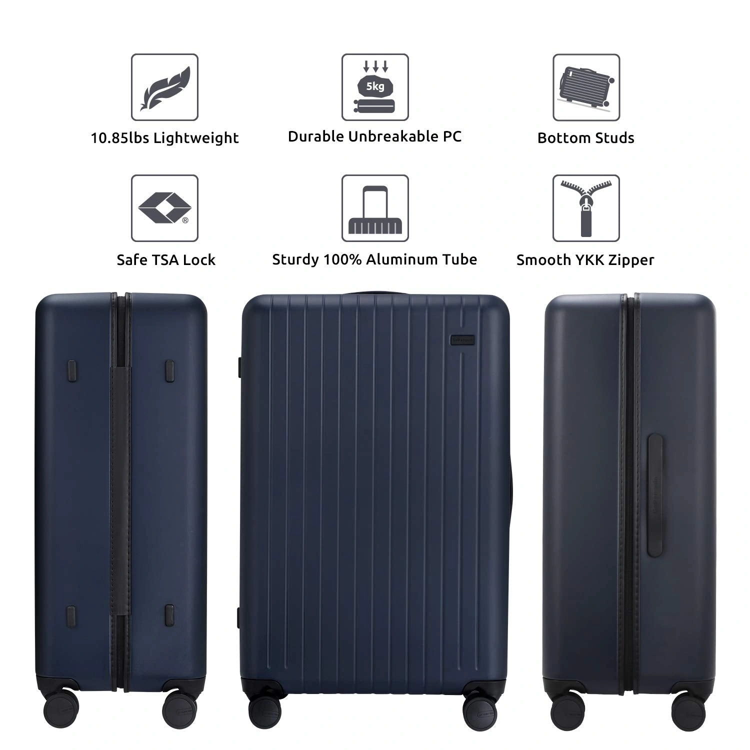Rolling Blues: 24-26" Spinner Luggage - Effortless Travel, Stylish Design.