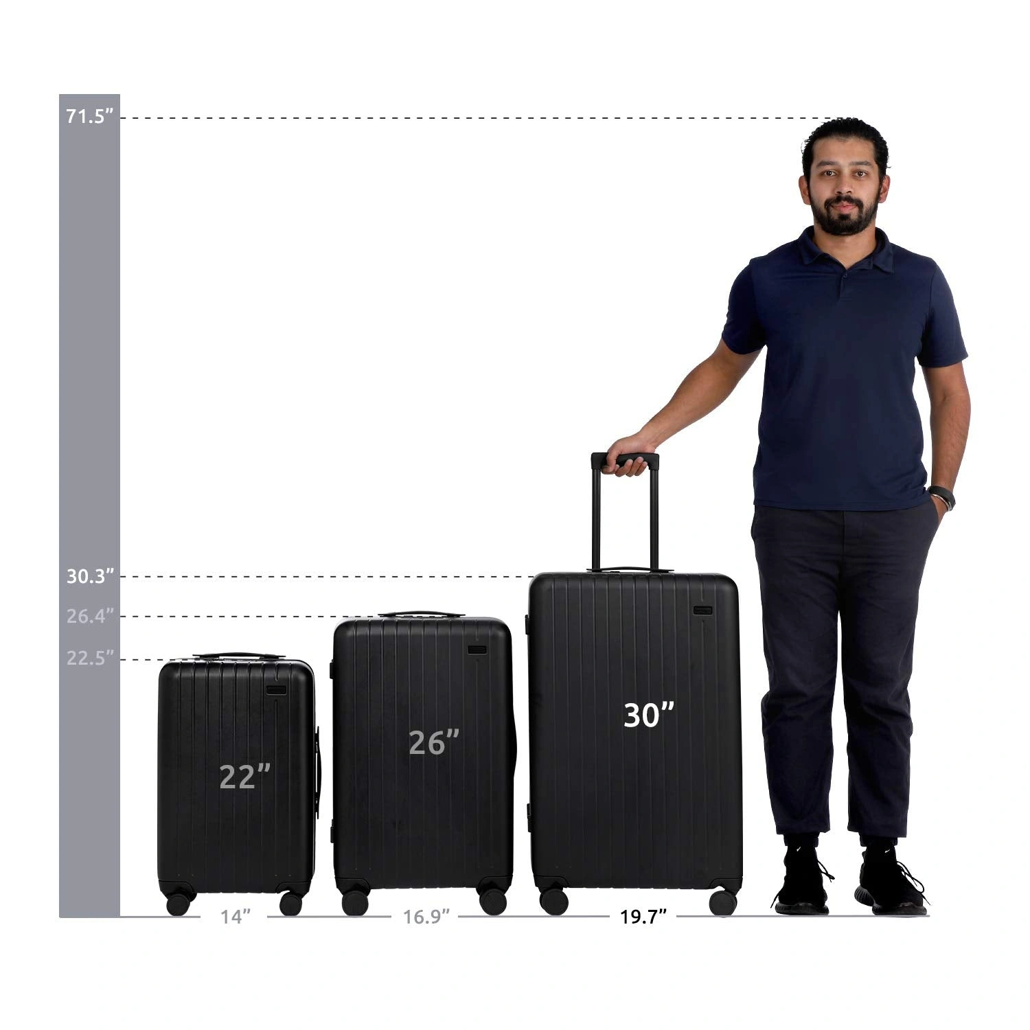Jetsetter 30" Spinner Luggage Stylish Black Hard Shell Travel Case